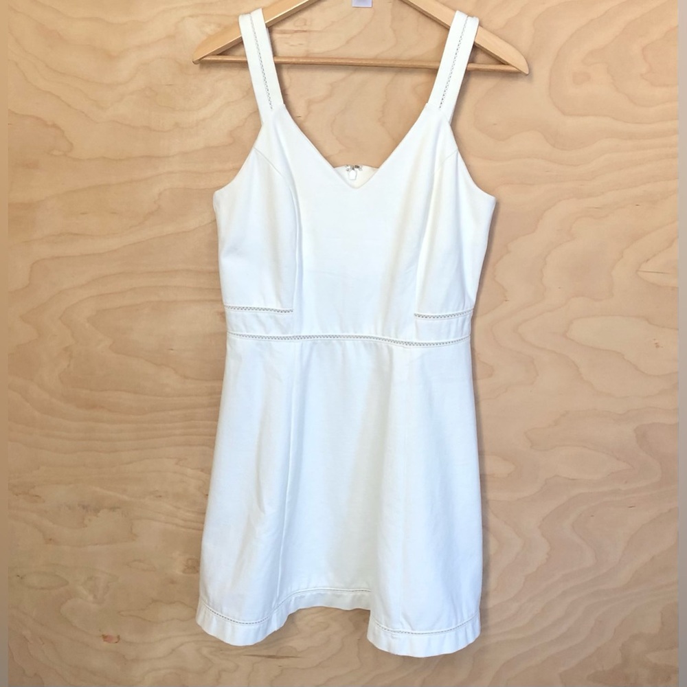 Bar III White Mini Dress Zippered Halter Outwear Women’s Size L.